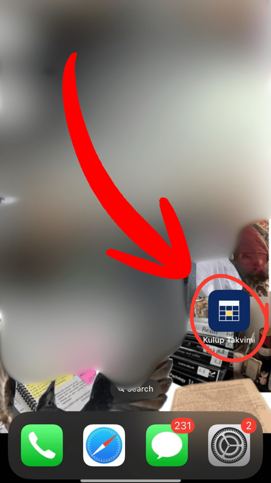 Ana ekranda Kulüp Takvimi simgesi işaretli